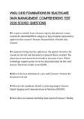 WGU C810 FOUNDATIONS IN HEALTHCARE DATA MANAGEMENT COMPREHENSIVE TEST 2026 SOLVED QUESTIONS