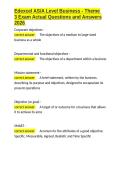 Edexcel AS A Level Business - Theme 3 Exam Actual Questions and Answers 2026&period;docx