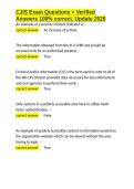 CJIS Exam Questions &plus; Verified Answers 100- correct&comma; Update 2026&period;docx