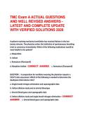 TMC PRACTICE EXAM 2025&sol;2026 &vert; 160&plus; Actual Questions & Detailed Rationales &vert; NBRC Curriculum Verified A&plus; Solutions &lpar;Latest Update&rpar;