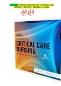 Test Bank For Sole&rsquo;s Introduction to Critical Care Nursing 9th Edition &lpar; Mary Beth Flynn Makic &rpar; All Chapters 1-21&vert; Newest Edition&comma; Updated 2025