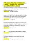 CJIS Admin Crim Just Administration Chapter 1 Review Exam Questions With 100- Verified Answers&period;docx