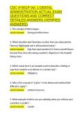 CDC 4Y051P Vol&period; 1 DENTAL ADMINISTRATION ACTUAL EXAM QUESTIONS AND CORRECT DETAILED ANSWERS &lpar;VERIFIED ANSWERS&rpar;&period;docx