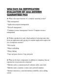 WGU D075 OA CERTIFICATION EVALUATION SET 2026 ANSWERS GUARANTEED PASS