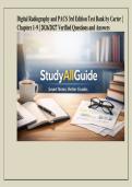 Digital Radiography and PACS 3rd Edition Test Bank &ndash; Carter &vert; Chapters 1&ndash;9 Practice Questions 2026&ndash;2027