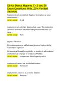 Ethics Dental Hygiene CH 9 and 10 Exam Questions With 100- Verified Answers&period;docx