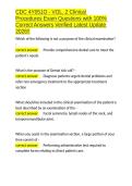 CDC 4Y051O - VOL&period; 2 Clinical Procedures Exam Questions with 100- Correct Answers Verified Latest Update 2026&excl;&excl;&period;docx