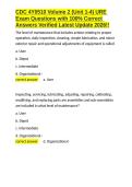 CDC 4Y0510 Volume 2 &lpar;Unit 1-4&rpar; URE Exam Questions with 100- Correct Answers Verified Latest Update 2026&excl;&excl;&period;docx