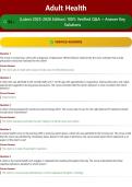 Adult Health 95&plus; &lpar;Latest 2025-2026 Edition&rpar; 100&percnt; Verified Q&A &plus; Answer Key Solutions