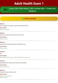 Adult Health Exam 1 180&plus; &lpar;Latest 2025-2026 Edition&rpar; 100&percnt; Verified Q&A &plus; Answer Key Solutions