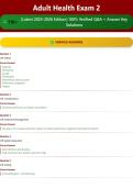 Adult Health Exam 2 170&plus; &lpar;Latest 2025-2026 Edition&rpar; 100&percnt; Verified Q&A &plus; Answer Key Solutions