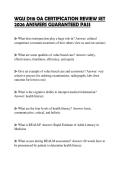 WGU D118 OA CERTIFICATION REVIEW SET 2026 ANSWERS GUARANTEED PASS