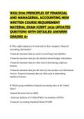 WGU D196 PRINCIPLES OF FINANCIAL AND MANAGERIAL ACCOUNTING NEW WRITTEN COURSE REQUIREMENT MATERIAL EXAM SCRIPT 2026 UPDATED QUESTIONS WITH DETAILED ANSWERS GRADED A&plus;