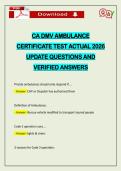 CA DMV AMBULANCE CERTIFICATE TEST ACTUAL 2026 UPDATE QUESTIONS AND VERIFIED ANSWERS