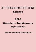 ATI TEAS Science Practice Test 2026 &ndash; Full-Length Exam with Detailed Answer Explanations