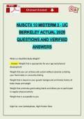 NUSCTX 10 MIDTERM 3 - UC BERKELEY ACTUAL 2026 QUESTIONS AND VERIFIED ANSWERS