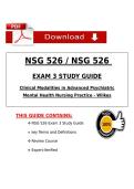 Package deal&excl;&excl;&excl;&colon;NSG526 &sol; NSG 526 EXAM 1&comma;2&comma;3 -Clinical Modalities in Advanced Psychiatric Mental Health Nursing Practice -wilkes Actual Questions and Answers  100&percnt; Guarantee Pass ️️&vert;NEWEST UPDATE 2026