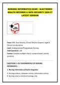 NURSING INFORMATICS EXAM &ndash; ELECTRONIC HEALTH RECORDS & DATA SECURITY 2026-27