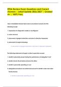 EFDA Dental Review Exam Questions and Correct Answers &vert; Latest Update 2026&sol;2027 &vert; Graded A&plus; &vert; 100&percnt; Pass&period;