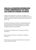 WGU D217 ACCOUNTING INFORMATION SYSTEMS COMPREHENSIVE TEST BANK 2026 COMPLETE ANSWERS ACCURATE