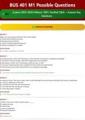 BUS 401 M1 Possible Questions 30&plus; &lpar;Latest 2025-2026 Edition&rpar; 100&percnt; Verified Q&A &plus; Answer Key Solutions