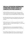 WGU D217 ACCOUNTING INFORMATION SYSTEMS FINAL REVIEW PAPER 2026 COMPLETE SOLUTIONS GRADED A&plus;
