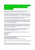 WGU C207 Data Driven Decision Making &ndash; Western Governors University 2026 &ndash; Exam Questions with 100&percnt; Correct Answers