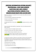 CERTIFIED INFORMATION SYSTEMS SECURITY PROFESSIONAL -CISSP 2026&vert;VERIFIED QUESTIONS AND 100&percnt; CORRECT SOLUTIONS&vert;UPDATED VERSION &excl;&excl;&excl;&vert;A&plus; GRADED&vert;EXAM READY&vert;95&percnt; SUCCESS RATE