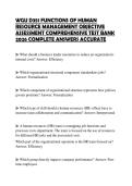 WGU D351 FUNCTIONS OF HUMAN RESOURCE MANAGEMENT OBJECTIVE ASSESSMENT COMPREHENSIVE TEST BANK 2026 COMPLETE ANSWERS ACCURATE