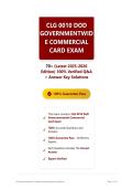 CLG 0010 DoD Governmentwide Commercial Card Exam 70&plus; &lpar;Latest 2025-2026 Edition&rpar; 100&percnt; Verified Q&A &plus; Answer Key Solutions