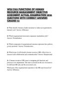 WGU D351 FUNCTIONS OF HUMAN RESOURCE MANAGEMENT OBJECTIVE ASSESSMENT ACTUAL EXAMINATION 2026 QUESTIONS WITH CORRECT ANSWERS GRADED A&plus;
