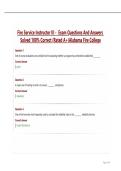 Fire Service Instructor III -  Exam Questions And Answers  Solved 100&percnt; Correct &lpar;Rated A&plus;&rpar;Alabama Fire College