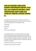 WGU D361 BUSINESS SIMULATION BUSINESS PERFORMANCE REPORT TASK 1 PASS 2023 COMPLETE MATERIAL GUIDE CERTIFICATION STUDY GUIDE 2026 COMPLETE VERIFIED ANSWERS GRADED A&plus;