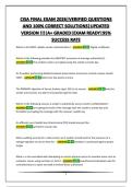 CISA FINAL EXAM 2026&vert;VERIFIED QUESTIONS AND 100&percnt; CORRECT SOLUTIONS&vert;UPDATED VERSION &excl;&excl;&excl;&vert;A&plus; GRADED&vert;EXAM READY&vert;95&percnt; SUCCESS RATE