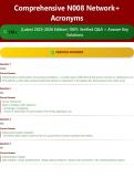 Comprehensive N008 Network&plus; Acronyms 170&plus; &lpar;Latest 2025-2026 Edition&rpar; 100&percnt; Verified Q&A &plus; Answer Key Solutions
