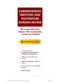 Comprehensive Obstetric and Postpartum Nursing Review 80&plus; &lpar;Latest 2025-2026 Edition&rpar; 100&percnt; Verified Q&A &plus; Answer Key Solutions
