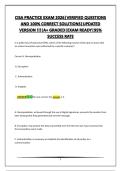 CISA PRACTICE EXAM 2026&vert;VERIFIED QUESTIONS AND 100&percnt; CORRECT SOLUTIONS&vert;UPDATED VERSION &excl;&excl;&excl;&vert;A&plus; GRADED&vert;EXAM READY&vert;95&percnt; SUCCESS RATE