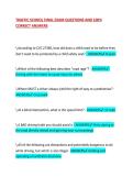 TRAFFIC SCHOOL FINAL EXAM QUESTIONS AND 100&percnt; CORRECT ANSWERS