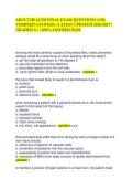 ADULT HEALTH FINAL EXAM QUESTIONS AND VERIFIED ANSWERS &vert; LATEST UPDATED 2026&sol;2027 &vert; GRADED A&plus; &vert; 100&percnt; ASSURED PASS&period;