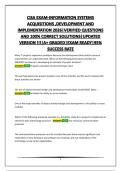 CISA EXAM-INFORMATION SYSTEMS ACQUISITIONS &comma;DEVELOPMENT AND IMPLEMENTATION 2026&vert;VERIFIED QUESTIONS AND 100&percnt; CORRECT SOLUTIONS&vert;UPDATED VERSION &excl;&excl;&excl;&vert;A&plus; GRADED&vert;EXAM READY&vert;95&percnt; SUCCESS RATE