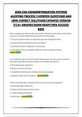 2026 CISA EXAM&lpar;INFORMATION SYSTEMS AUDITING PROCESS &rpar;&vert;VERIFIED QUESTIONS AND 100&percnt; CORRECT SOLUTIONS&vert;UPDATED VERSION &excl;&excl;&excl;&vert;A&plus; GRADED&vert;EXAM READY&vert;95&percnt; SUCCESS RATE