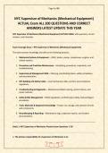 NYC Supervisor of Mechanics &lpar;Mechanical Equipment&rpar; ACTUAL Exam ALL 200 QUESTIONS AND CORRECT ANSWERS LATEST UPDATE THIS YEAR&period;pdf