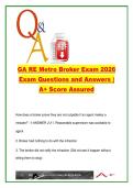 GA RE Metro Broker Exam &lpar;2026&rpar; &ndash; 400&plus; Questions on Georgia Real Estate Law&comma; Agency & Finance