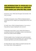 WGU INTRODUCTION TO SOCIOLOGY C273 COMPREHENSIVE EXAM 2026 QUESTIONS STUDY GUIDE Q&A UPDATED REAL EXAM