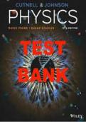 Test Bank for Physics&comma; 12th Edition by John D&period; Cutnell&comma; Kenneth W&period; Johnson&comma; David Young&comma; & Shane Stadler &vert; Complete Exam Questions & Answers 2025&ndash;2026