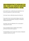 WGU INTRODUCTION TO SOCIOLOGY C273 FINAL PAPER 2026 COMPLETE QUESTIONS CORRECT ANSWERS RECENTLY TESTED