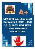 LCP4801 Assignment 2 Semester 1 2026 - DUE 2026&semi; 100&percnt; CORRECT AND TRUSTED SOLUTIONS