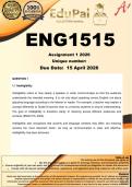 ENG1515 Assignment 1 &lpar;COMPLETE ANSWERS&rpar; 2026 - DUE 17 April 2026