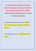 A-Z STANDARDIZED DCW EXAM STUDY GUIDE &vert;&vert;  MOST RECENT 2026&sol;2027 EXAM ACTUAL COMPLETE  REAL EXAM QUESTIONS AND 100&percnt; CORRECT  ANSWERS &lpar;VERIFIED ANSWERS&rpar; ALREADY GRADED  A&plus;&vert; BRAND NEW VERSION&excl;&excl; 