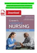 TEST BANK For Craven & Hirnle-s Fundamentals of Nursing Concepts and Competencies for Practice&comma; 10th Edition by Christine Henshaw&comma; Renee Rassilyer&comma; Verified Chapters 1 - 43&period;